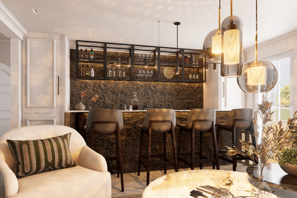 Photorealistic interior CGI render of a new-build residential development